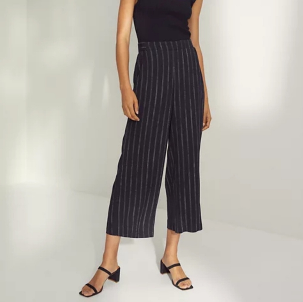 Aritzia Wilfred Striped Ankle Wide Leg Trousers